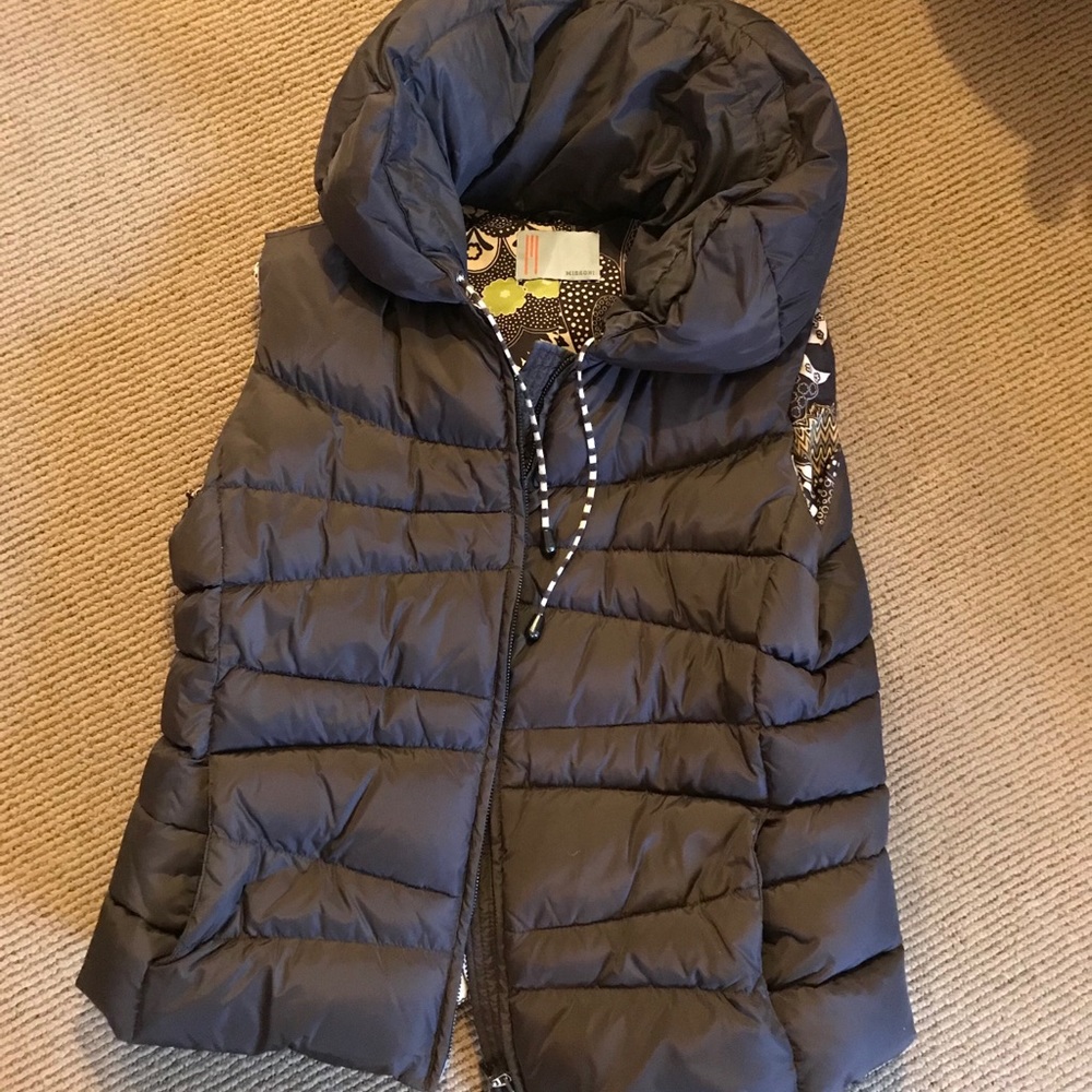 MISSONI feather down puffer vest brown